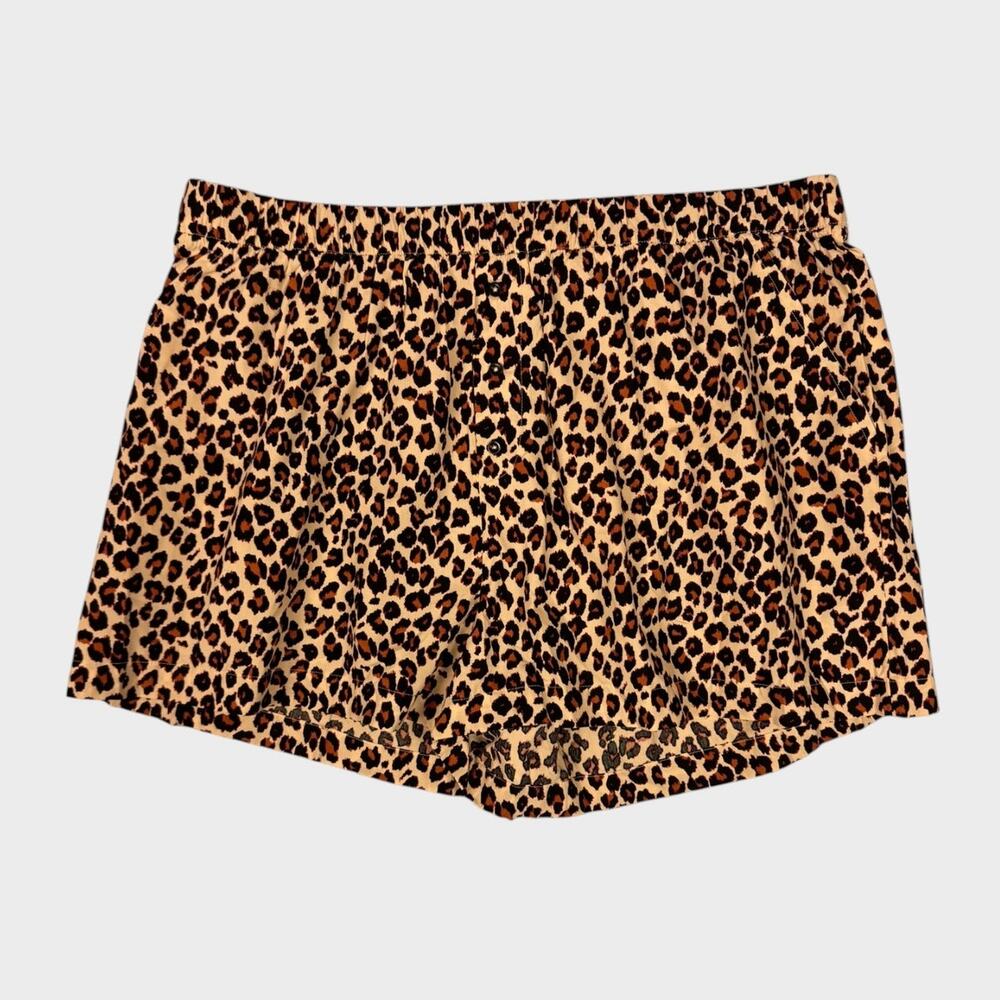 LOFT Sleep XL Cheetah Print Pajama Shorts Bottoms Only with Pockets